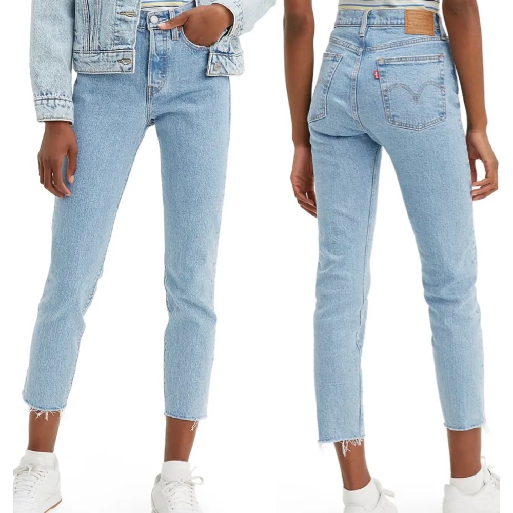 Levi’s Wedgie Icon Fit High Waist Raw Hem Ankle Jeans
